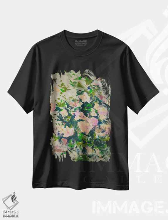 تیشرت مشکی طرح دار رزهای کم رنگ شونده، دکور معاصر اثر دینا آسه وا | immage.ir