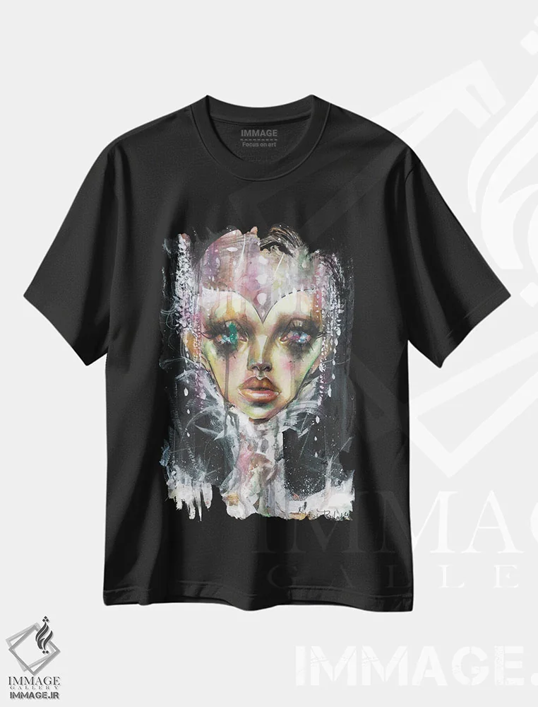 تیشرت مشکی طرح دار ملکه بلورین، دکوراسیون جایگزین اثر داستین بیلرد | فروشگاه ایماژ