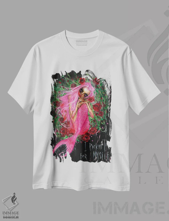 تیشرت سفید طرح دار ماهی فرشته، این را برای خود چیدم، دکوراسیون جایگزین اثر داستین بیلرد | immage.ir