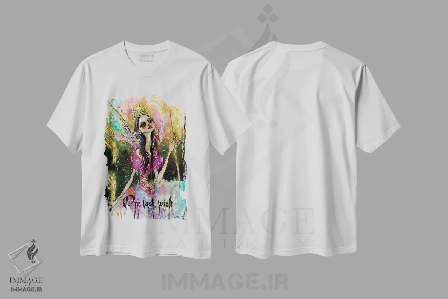 تیشرت سفید طرح دار آخرین آرزو، دکوراسیون جایگزین اثر داستین بیلرد | فروشگاه ایماژ