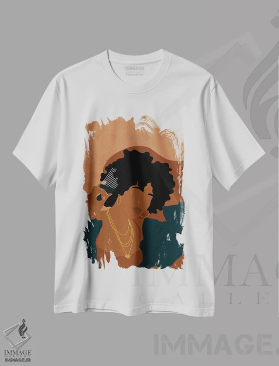 تیشرت سفید طرح دار کریسمس، هنر آمریکایی آفریقایی تبار اثر دستینی دارسل | فروشگاه ایماژ