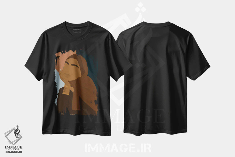 تیشرت مشکی طرح دار دختران سیاه در همه راه ها، هنر آمریکایی آفریقایی تبار اثر دستینی دارسل | فروشگاه ایماژ