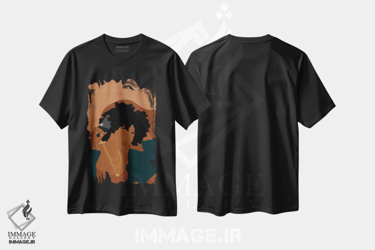 تیشرت مشکی طرح دار کریسمس، هنر آمریکایی آفریقایی تبار اثر دستینی دارسل | immage.ir