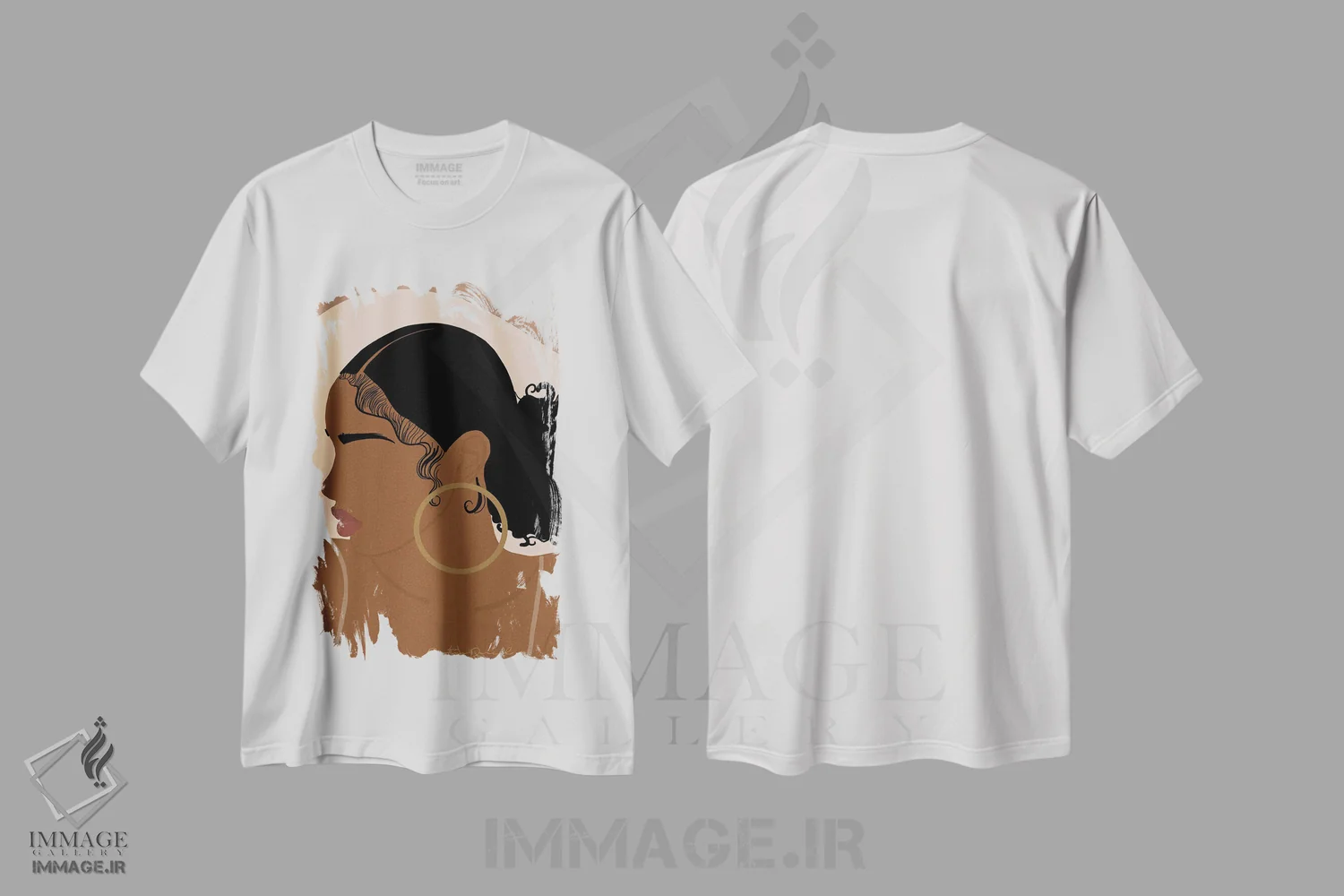 تیشرت سفید طرح دار موی کودکانه، هنر آمریکایی آفریقایی تبار اثر دستینی دارسل | فروشگاه ایماژ