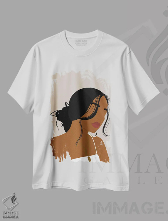 تیشرت سفید طرح دار بی جی ام، هنر آمریکایی آفریقایی تبار اثر دستینی دارسل | فروشگاه ایماژ