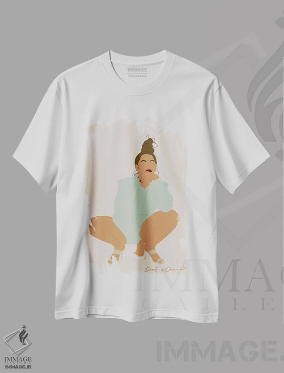 تیشرت سفید طرح دار روز بیانسه، هنر آمریکایی آفریقایی تبار اثر دستینی دارسل | immage.ir