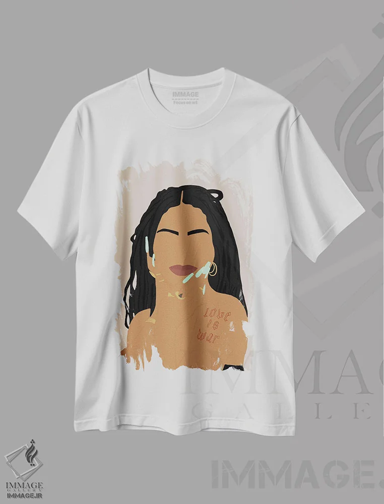 تیشرت سفید طرح دار ده هزار، هنر آمریکایی آفریقایی تبار اثر دستینی دارسل | immage.ir
