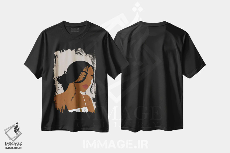 تیشرت مشکی طرح دار بی جی ام، هنر آمریکایی آفریقایی تبار اثر دستینی دارسل | immage.ir