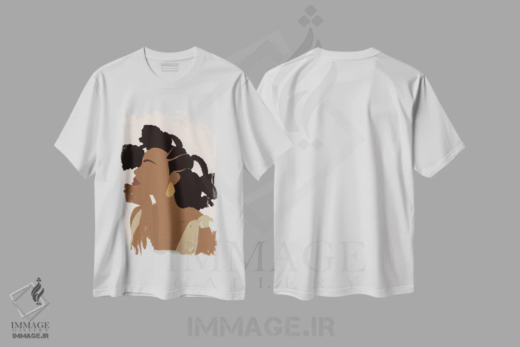 تیشرت سفید طرح دار دجنابا، هنر آمریکایی آفریقایی تبار اثر دستینی دارسل | فروشگاه ایماژ