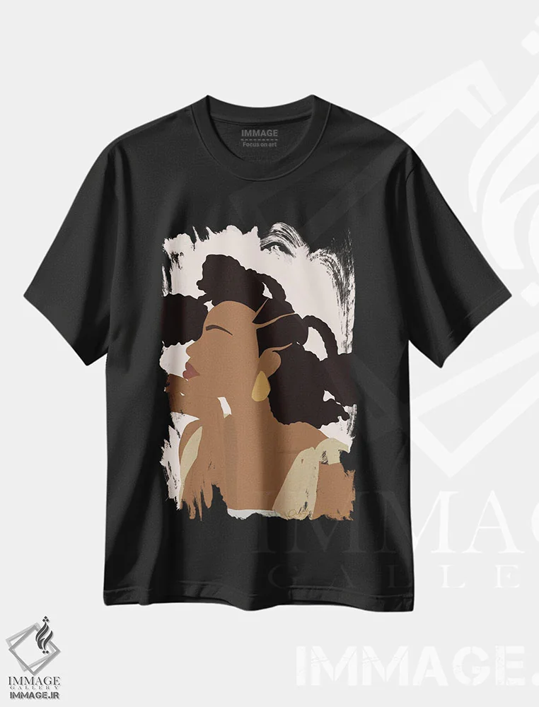 تیشرت مشکی طرح دار دجنابا، هنر آمریکایی آفریقایی تبار اثر دستینی دارسل | immage.ir