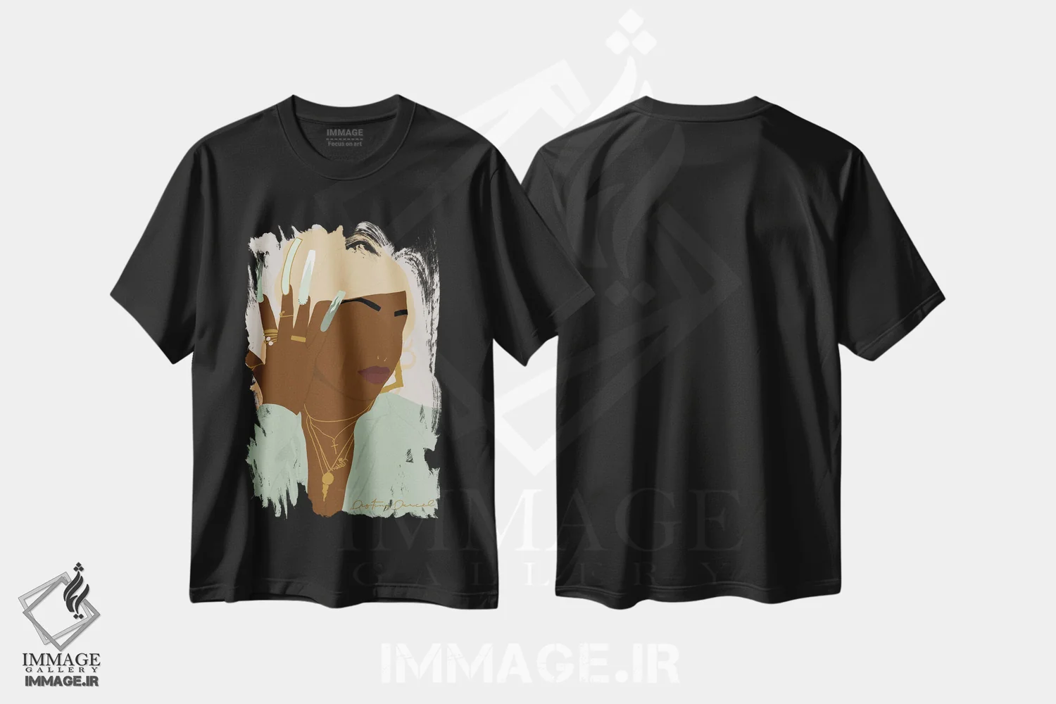 تیشرت مشکی طرح دار عمه یخی، هنر آمریکایی آفریقایی تبار اثر دستینی دارسل | فروشگاه ایماژ
