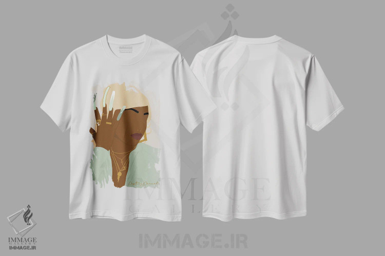 تیشرت سفید طرح دار عمه یخی، هنر آمریکایی آفریقایی تبار اثر دستینی دارسل | immage.ir