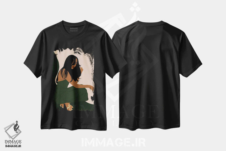 تیشرت مشکی طرح دار لاکسرچی، هنر آمریکایی آفریقایی تبار اثر دستینی دارسل | فروشگاه ایماژ