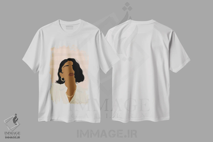 تیشرت سفید طرح دار زمان حال، هنر آمریکایی آفریقایی تبار اثر دستینی دارسل | فروشگاه ایماژ