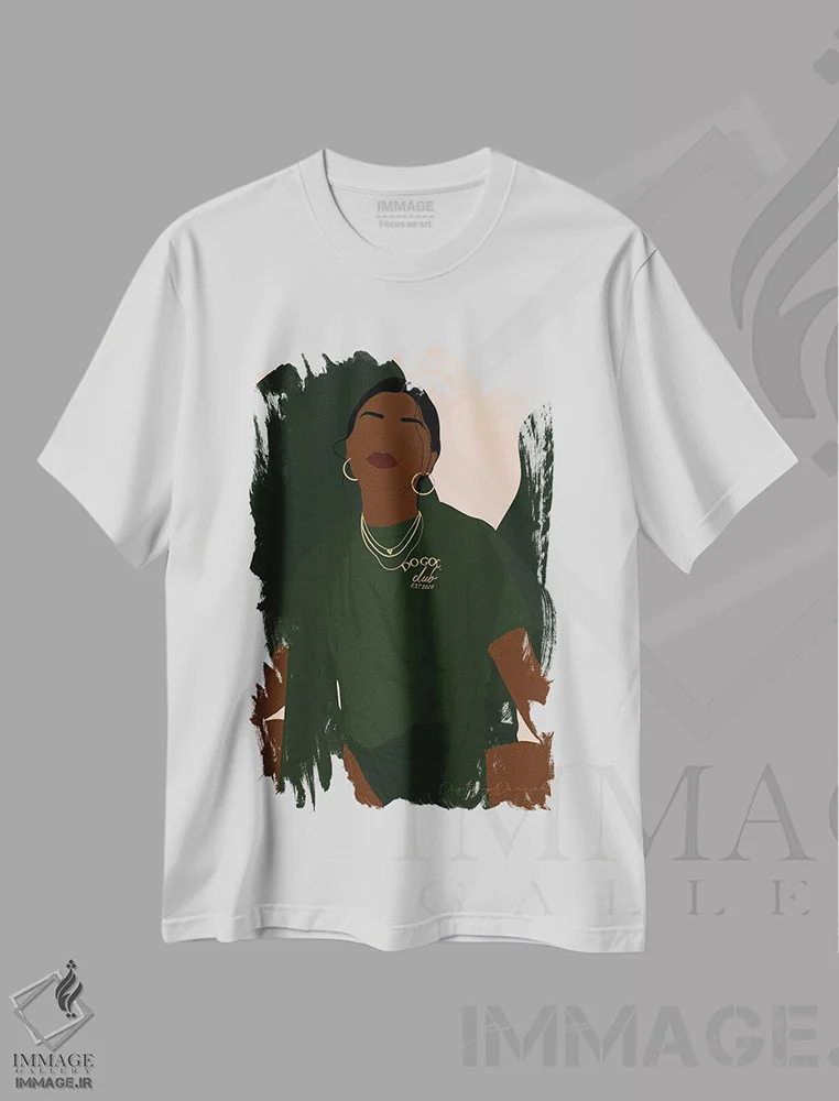 تیشرت سفید طرح دار کار خوب انجام بده، هنر آمریکایی آفریقایی تبار اثر دستینی دارسل | immage.ir