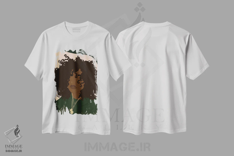 تیشرت سفید طرح دار حال و هوا، هنر آمریکایی آفریقایی تبار اثر دستینی دارسل | immage.ir