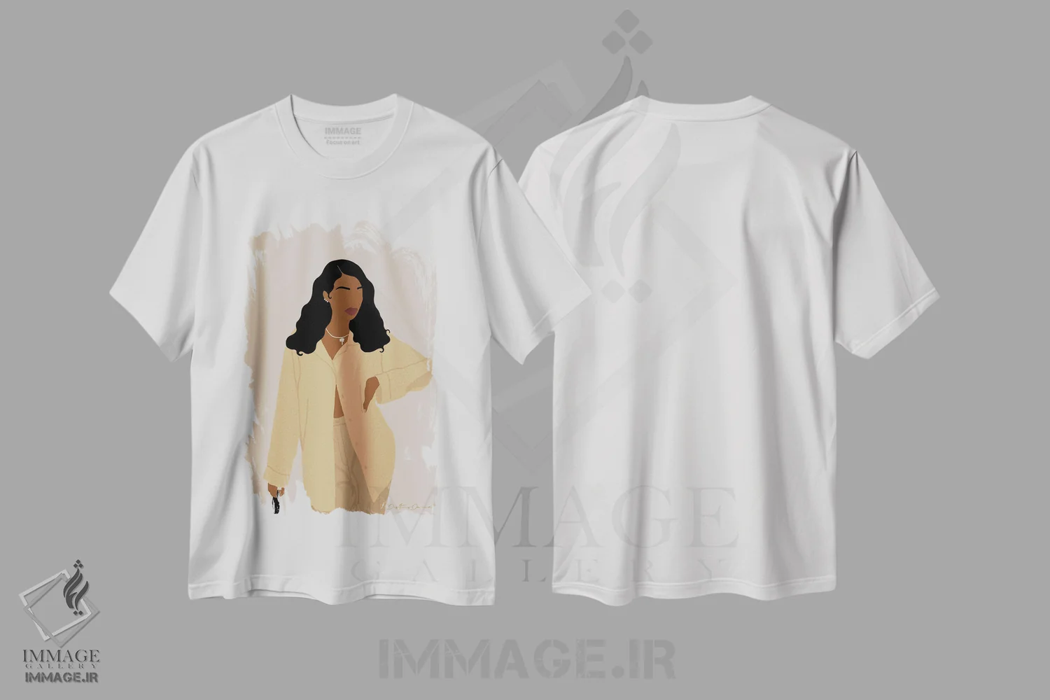 تیشرت سفید طرح دار سپاسگزار، هنر آمریکایی آفریقایی تبار اثر دستینی دارسل | فروشگاه ایماژ