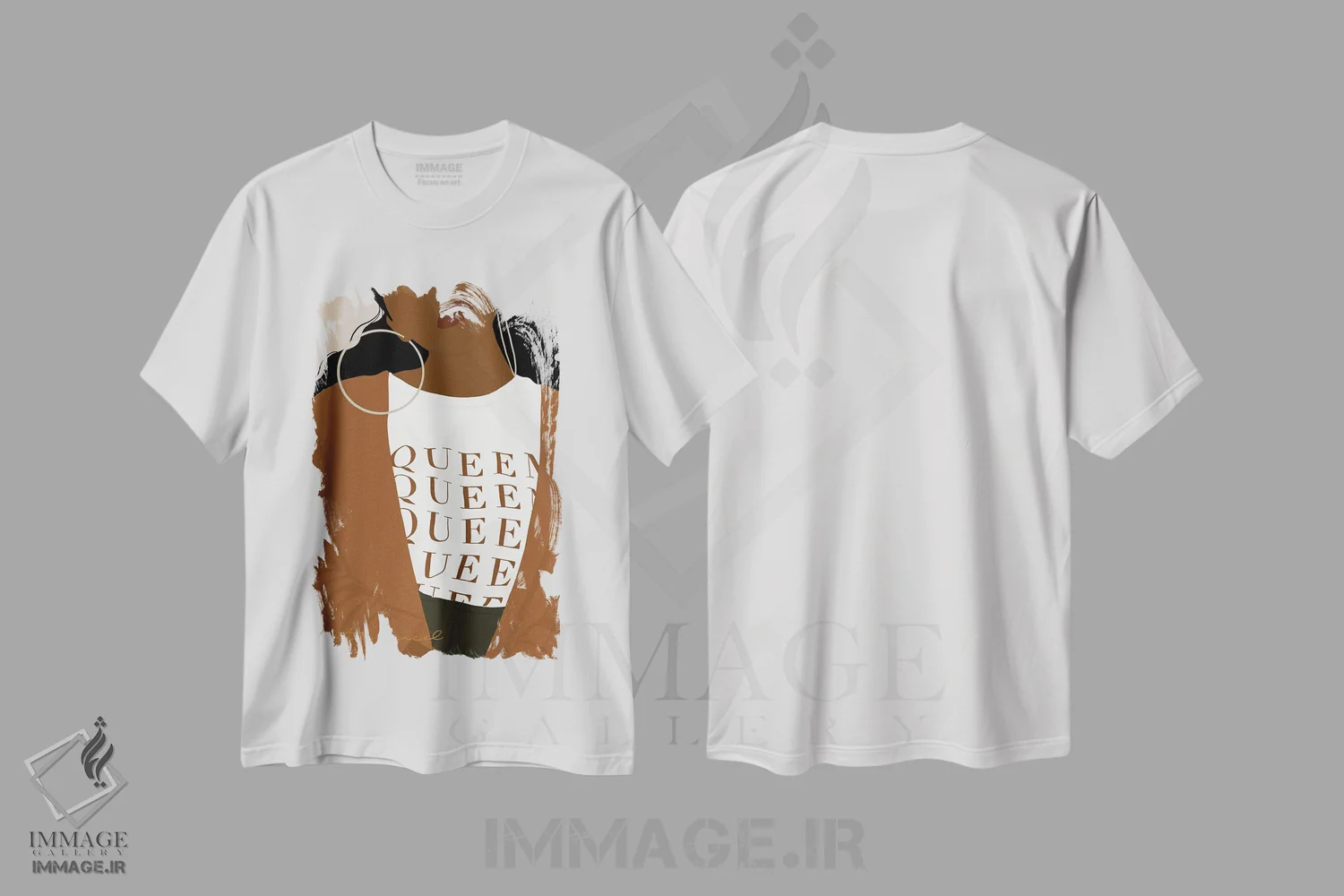 تیشرت سفید طرح دار ملکه، هنر آمریکایی آفریقایی تبار اثر دستینی دارسل | immage.ir