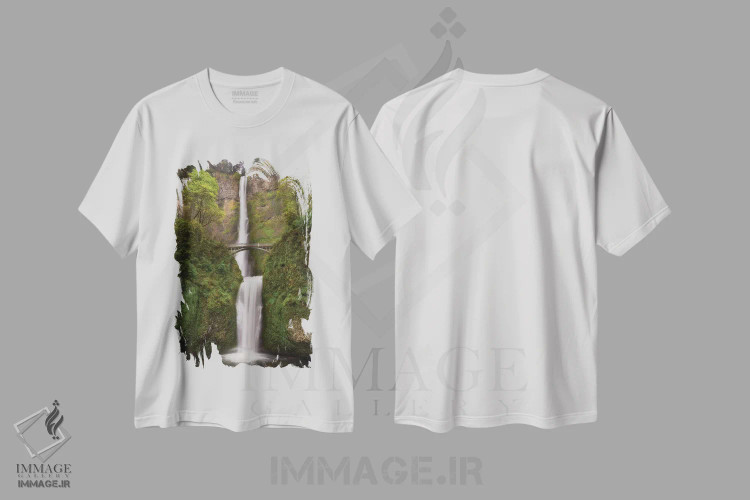 تیشرت سفید طرح دار آبشار ابدی، مدیوم اثر داتلیش | فروشگاه ایماژ