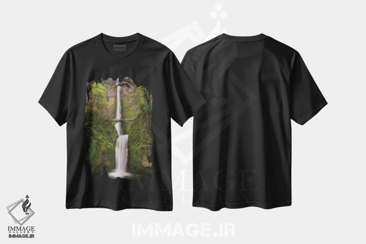 تیشرت مشکی طرح دار آبشار ابدی، مدیوم اثر داتلیش | immage.ir