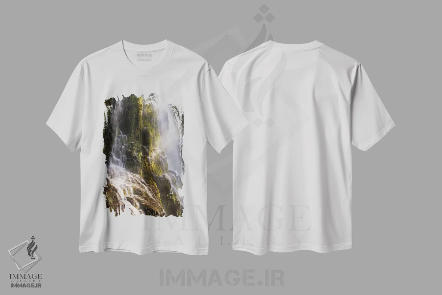تیشرت سفید طرح دار پله های پرتو آفتاب، مدیوم اثر داتلیش | فروشگاه ایماژ