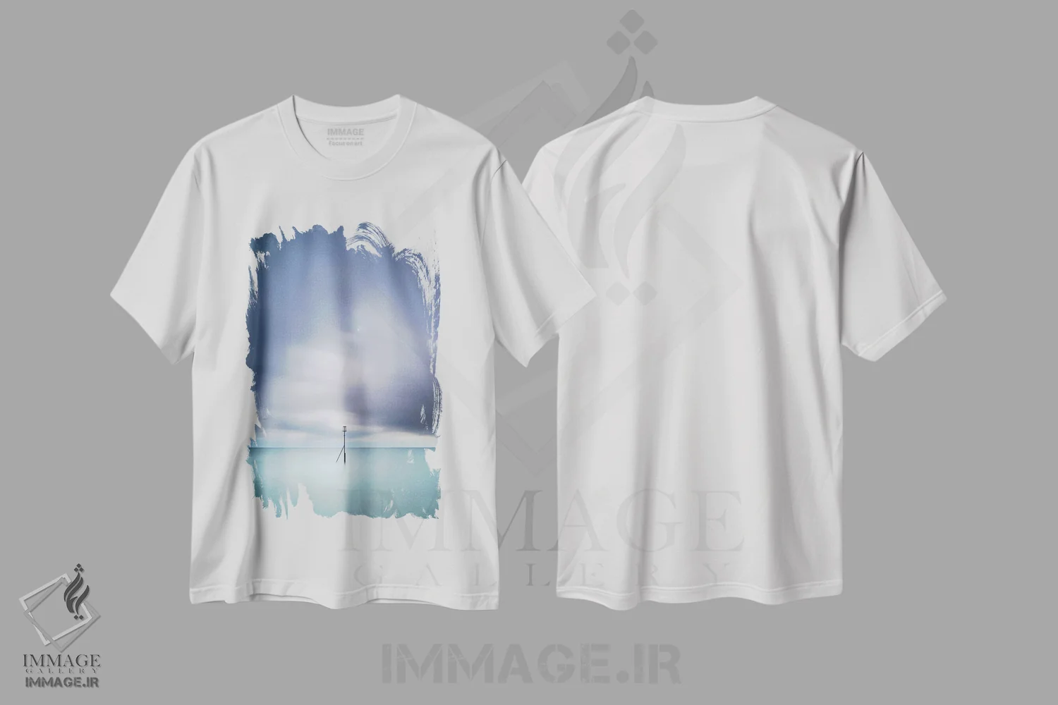 تیشرت سفید طرح دار ایستادگی جزر و مد، مدیوم اثر داتلیش | immage.ir