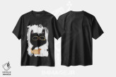 تیشرت مشکی طرح دار گربه در جعبه، دکور معاصر اثر دن تاویس | فروشگاه ایماژ