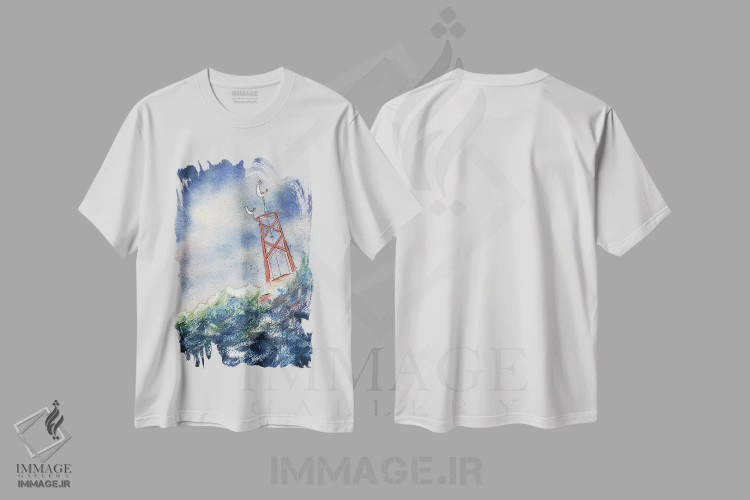 تیشرت سفید طرح دار پادشاه دریا، دکور معاصر اثر دن تاویس | immage.ir