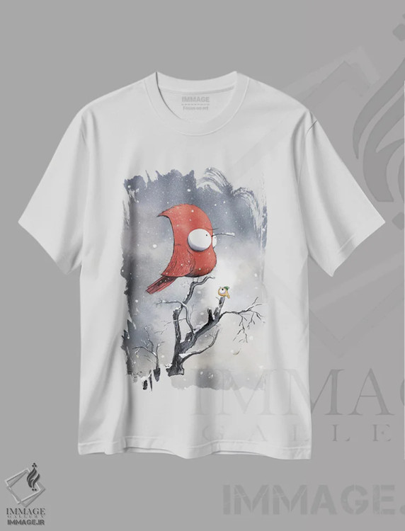 تیشرت سفید طرح دار همه پرندگان از زمستان استقبال نمی کنند، دکور معاصر اثر دن تاویس | فروشگاه ایماژ