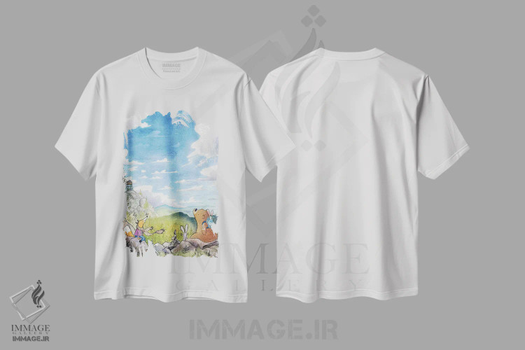 تیشرت سفید طرح دار کوه کیرزرج، دکور معاصر اثر دن تاویس | immage.ir
