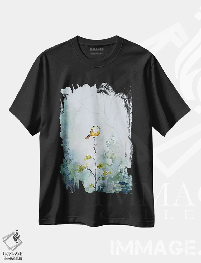 تیشرت مشکی طرح دار دیده بانی زمستانی، مدیوم اثر دن تاویس | immage.ir