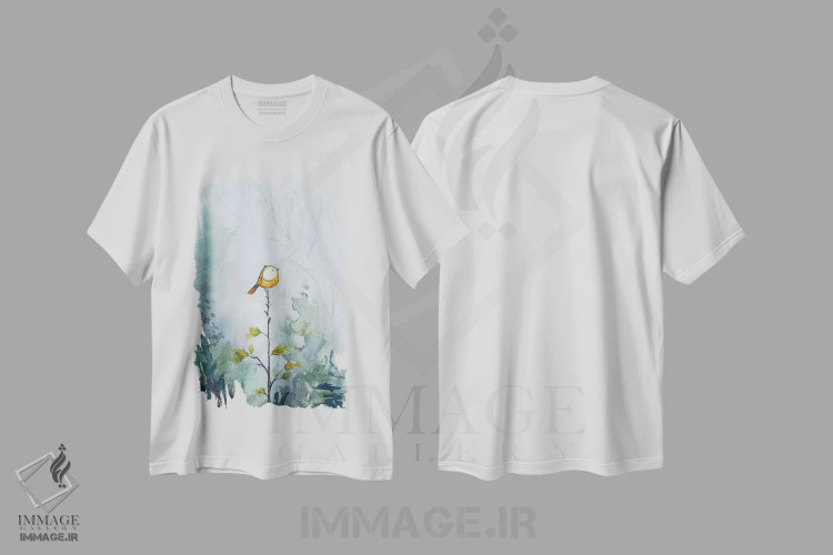 تیشرت سفید طرح دار دیده بانی زمستانی، مدیوم اثر دن تاویس | فروشگاه ایماژ