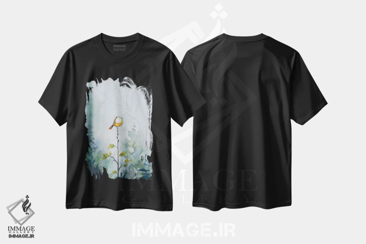 تیشرت مشکی طرح دار دیده بانی زمستانی، مدیوم اثر دن تاویس | immage.ir