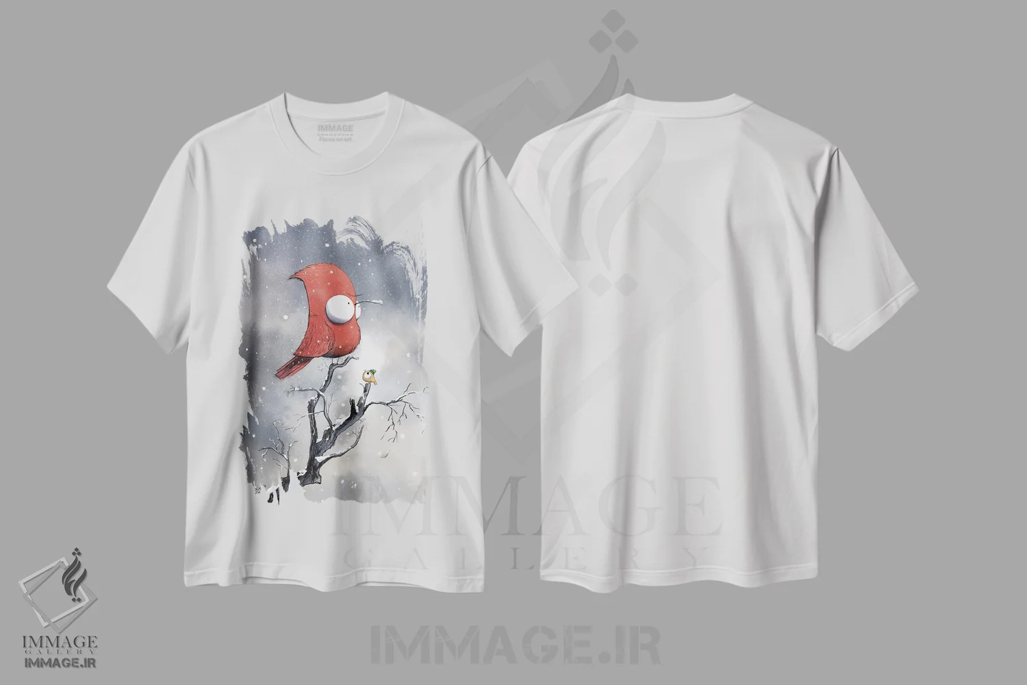 تیشرت سفید طرح دار برخی پرندگان زمستان را دوست ندارند، مدیوم اثر دن تاویس | فروشگاه ایماژ