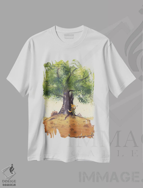 تیشرت سفید طرح دار آقای روباه شگفت انگیز، تزئینی اثر دن تاویس | immage.ir