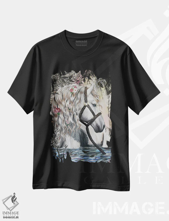 تیشرت مشکی طرح دار قدیس، هنر فاخر معاصر اثر دکوتا دیت ویلر | immage.ir