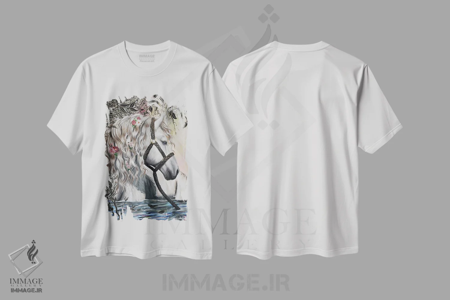 تیشرت سفید طرح دار قدیس، هنر فاخر معاصر اثر دکوتا دیت ویلر | فروشگاه ایماژ