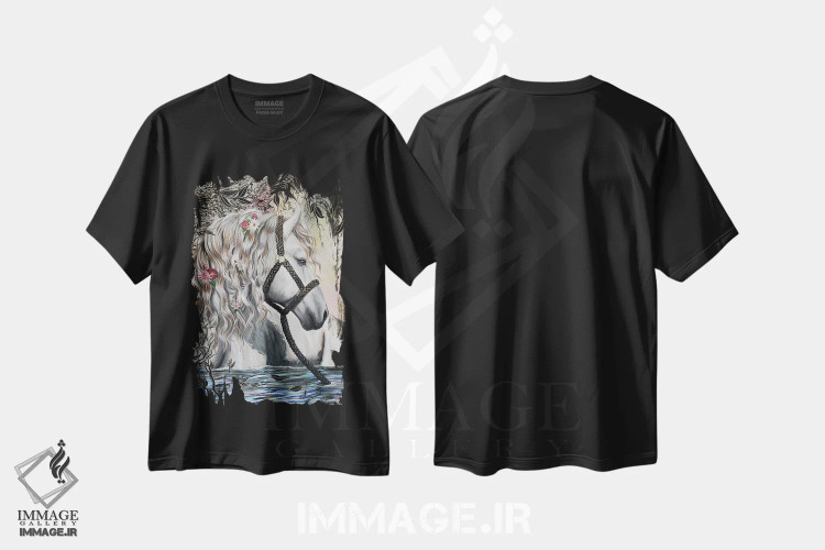 تیشرت مشکی طرح دار قدیس، هنر فاخر معاصر اثر دکوتا دیت ویلر | immage.ir