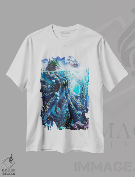 تیشرت سفید طرح دار آنچه زیر سطح است، هنر فاخر معاصر اثر دکوتا دیت ویلر | immage.ir