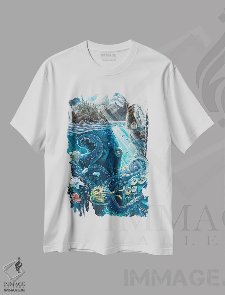تیشرت سفید طرح دار خشم آنچه در زیر نهفته است، هنر فاخر معاصر اثر دکوتا دیت ویلر | immage.ir