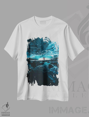 تیشرت سفید طرح دار ایسلند سه، مدیوم اثر دایسوکه اوئه ماتسو | فروشگاه ایماژ