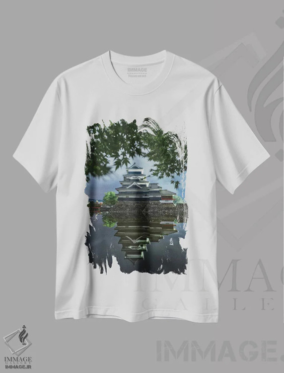 تیشرت سفید طرح دار قلعه ماتسوموتو نه، مدیوم اثر دایسوکه اوئه ماتسو | immage.ir