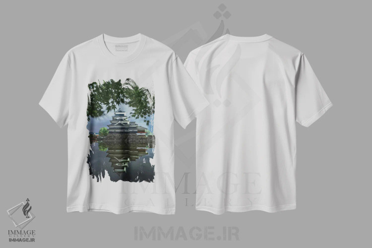 تیشرت سفید طرح دار قلعه ماتسوموتو نه، مدیوم اثر دایسوکه اوئه ماتسو | immage.ir