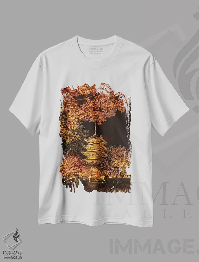 تیشرت سفید طرح دار پاییز در ژاپن یازده، مدیوم اثر دایسوکه اوئه ماتسو | immage.ir