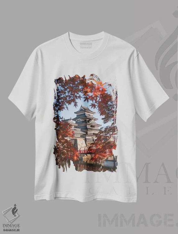 تیشرت سفید طرح دار قلعه ماتسوموتو دوازده، مدیوم اثر دایسوکه اوئه ماتسو | immage.ir