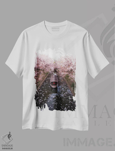 تیشرت سفید طرح دار بهار در ژاپن بیست و سوم، مدیوم اثر دایسوکه اوئه ماتسو | فروشگاه ایماژ