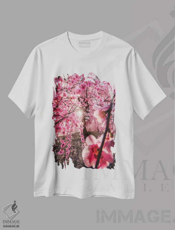 تیشرت سفید طرح دار بهار در ژاپن بیست و چهارم، مدیوم اثر دایسوکه اوئه ماتسو | immage.ir