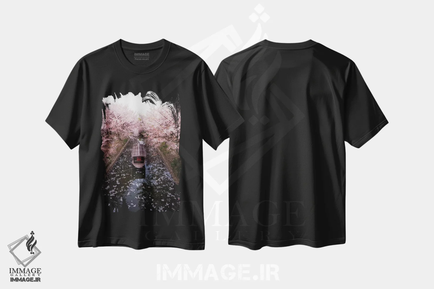 تیشرت مشکی طرح دار بهار در ژاپن بیست و سوم، مدیوم اثر دایسوکه اوئه ماتسو | immage.ir