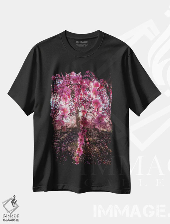تیشرت مشکی طرح دار بهار در ژاپن بیست و پنجم، مدیوم اثر دایسوکه اوئه ماتسو | immage.ir