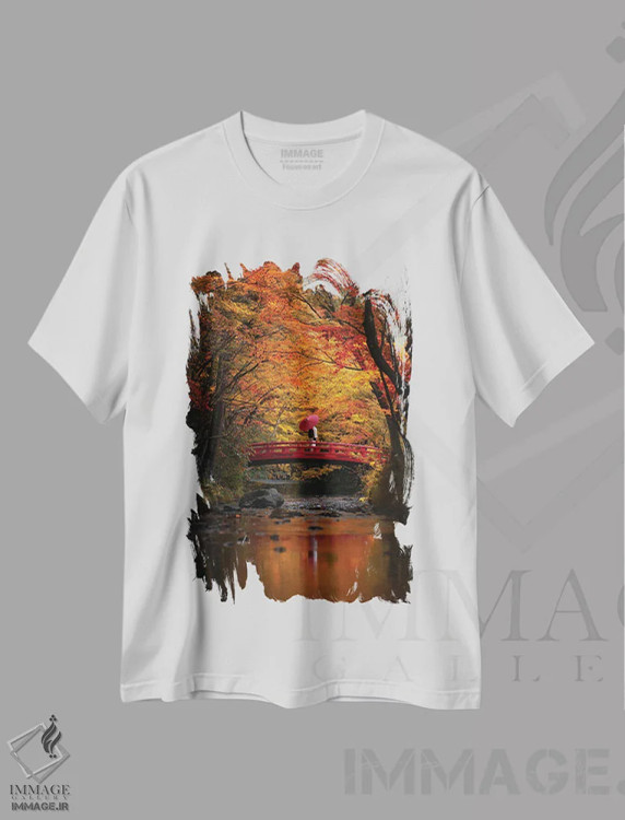 تیشرت سفید طرح دار پاییز در ژاپن سی و یکم، مدیوم اثر دایسوکه اوئه ماتسو | immage.ir